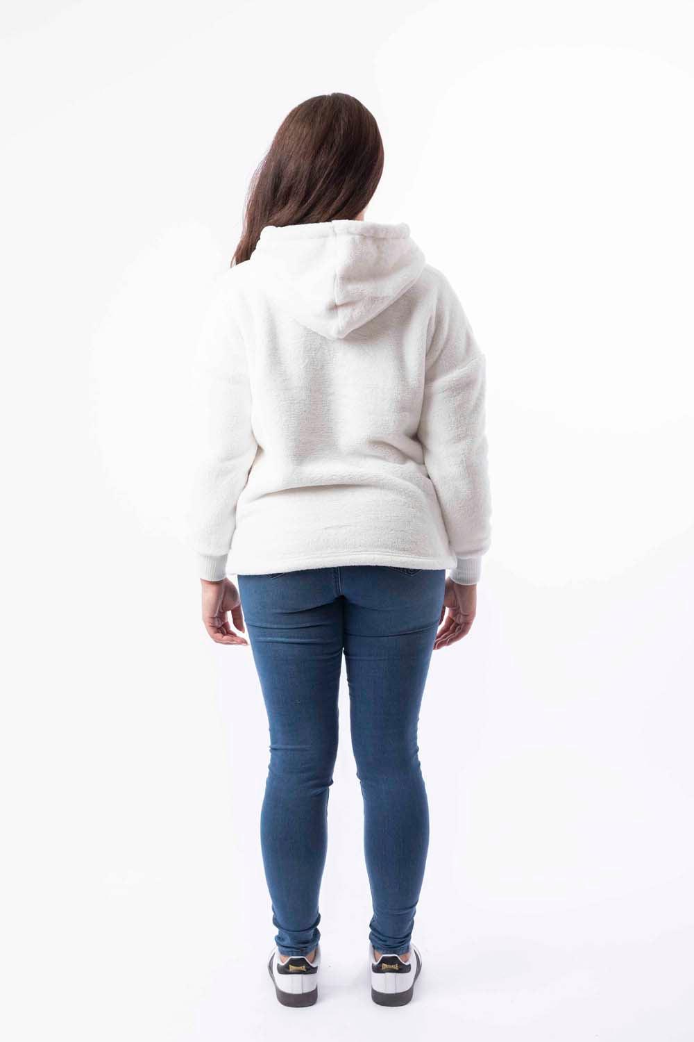 White Teddy Bear Fleece Hoodie