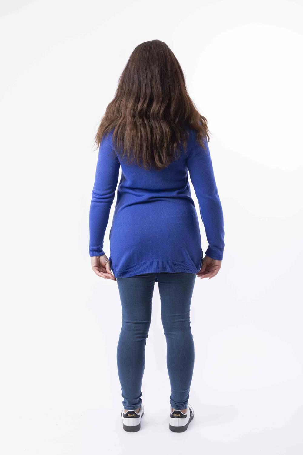 Mock Neck Boat Hem Knitted Longline Jumper-SinglePrice
