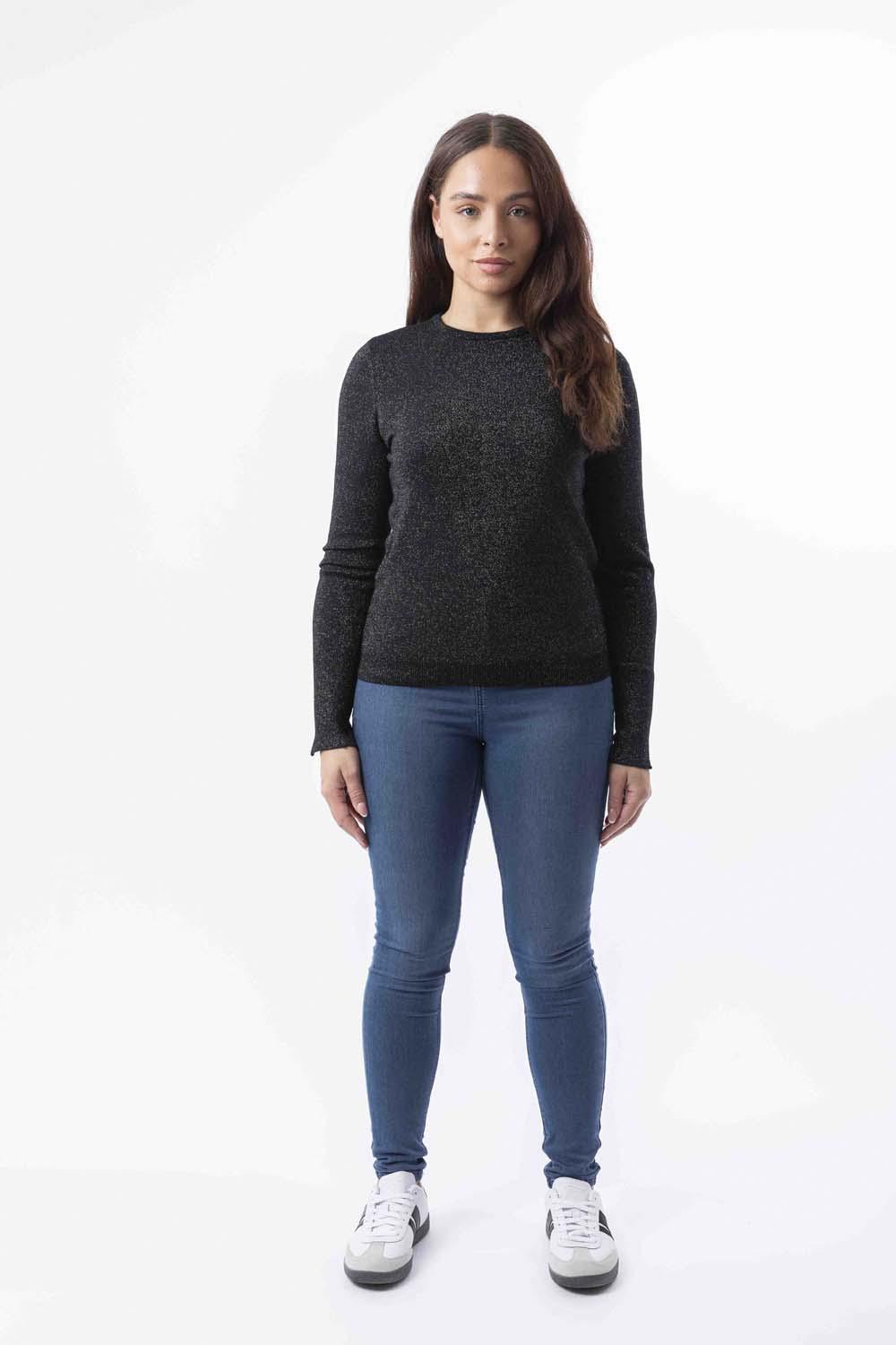 Lurex Knit Viscose Blend Classic Shimmer Festive Jumper-SinglePrice