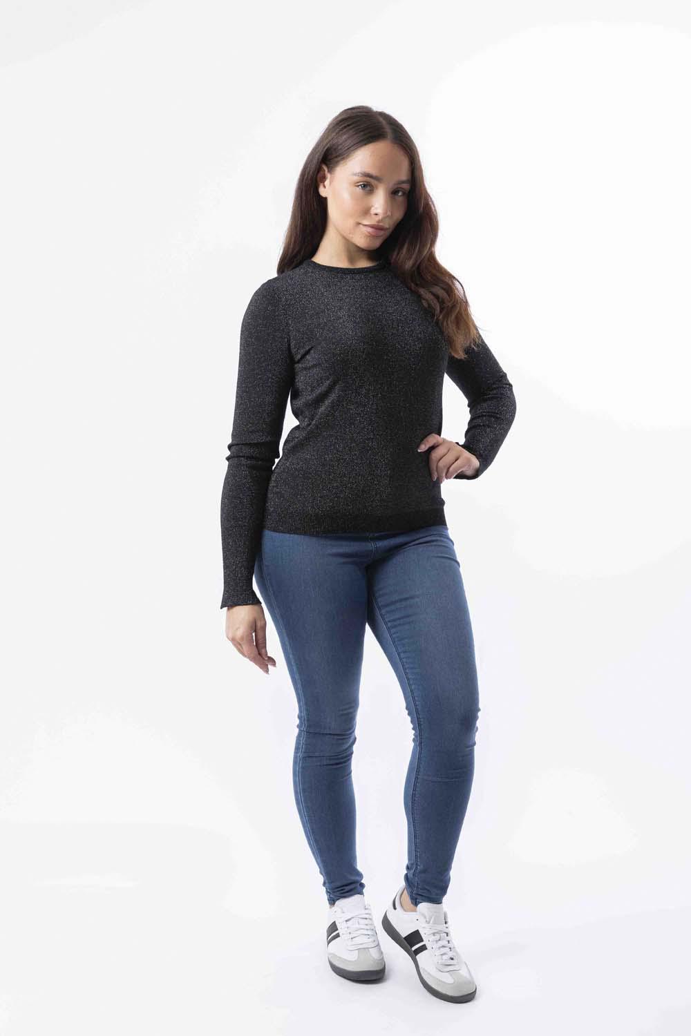 Lurex Knit Viscose Blend Classic Shimmer Festive Jumper-SinglePrice
