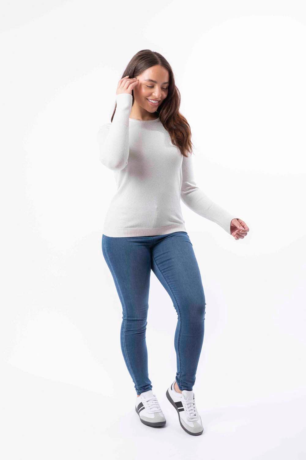 Lurex Knit Viscose Blend Classic Shimmer Festive Jumper-SinglePrice
