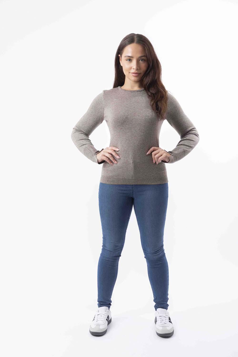 Lurex Knit Viscose Blend Classic Shimmer Festive Jumper-SinglePrice