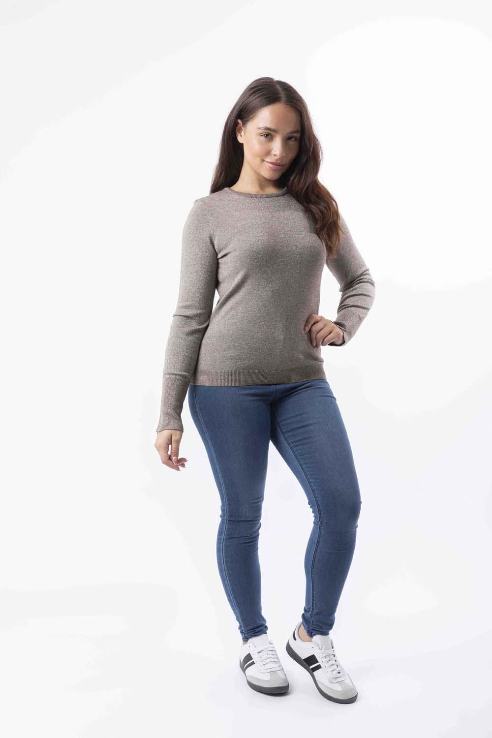 Lurex Knit Viscose Blend Classic Shimmer Festive Jumper-SinglePrice