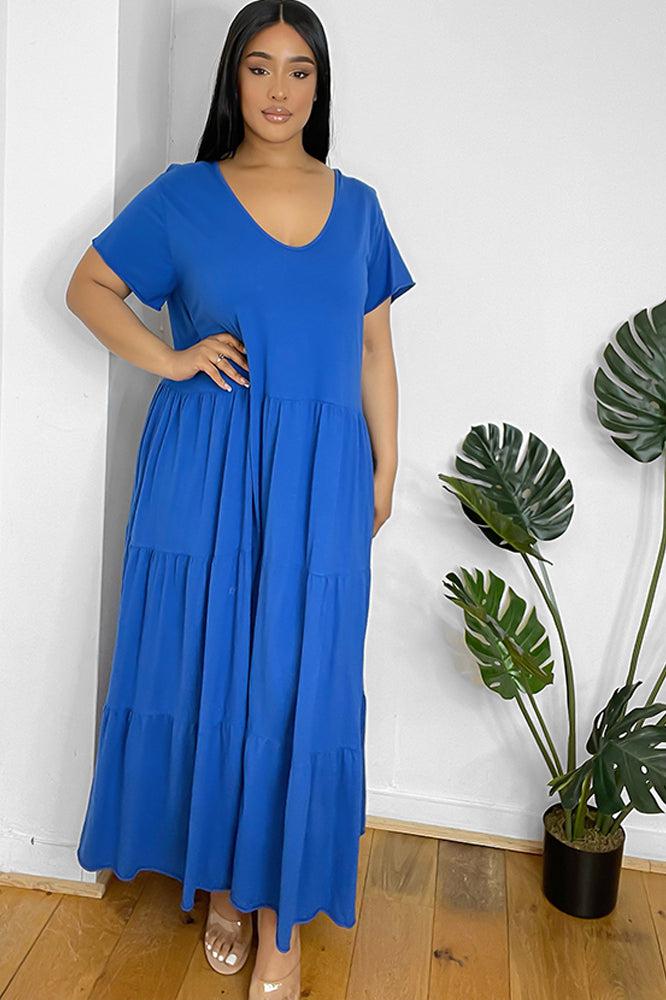 Tiered Cotton Summer Maxi Dress-SinglePrice