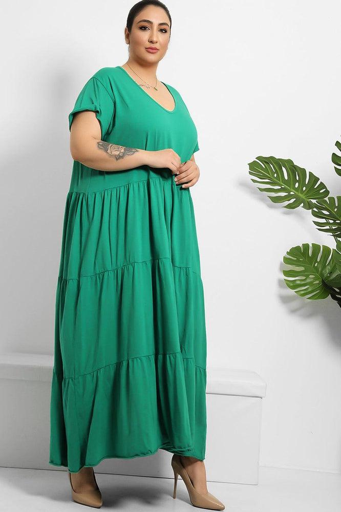 Tiered Cotton Summer Maxi Dress-SinglePrice