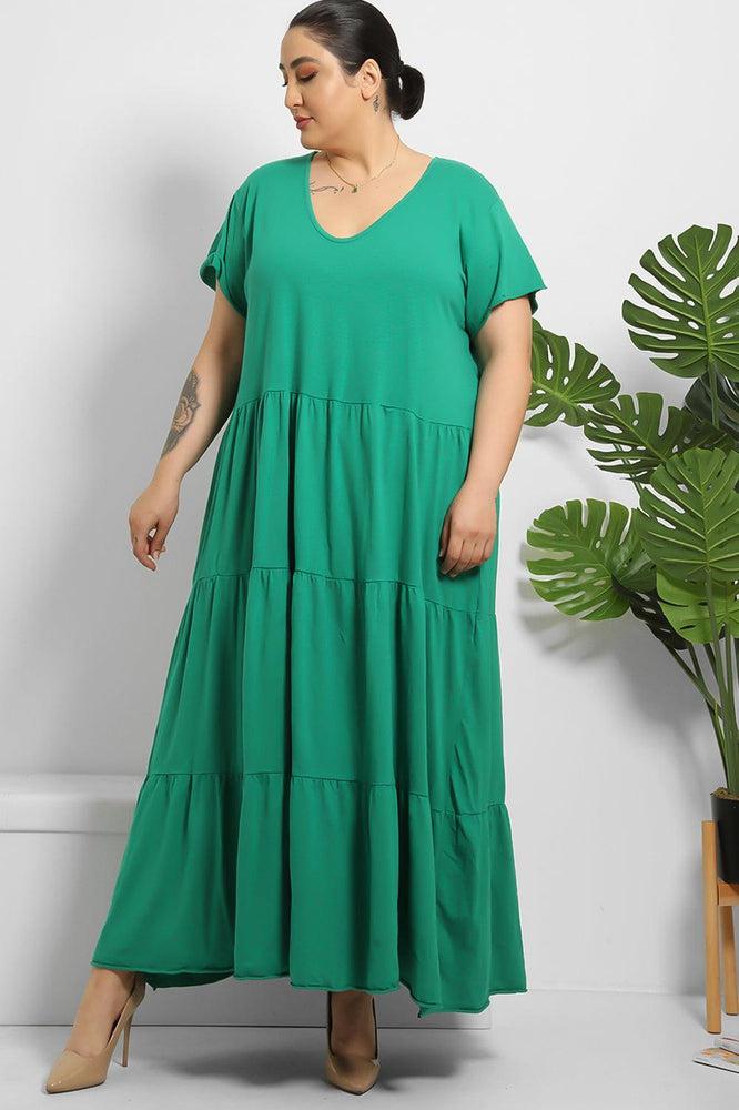 Tiered Cotton Summer Maxi Dress-SinglePrice