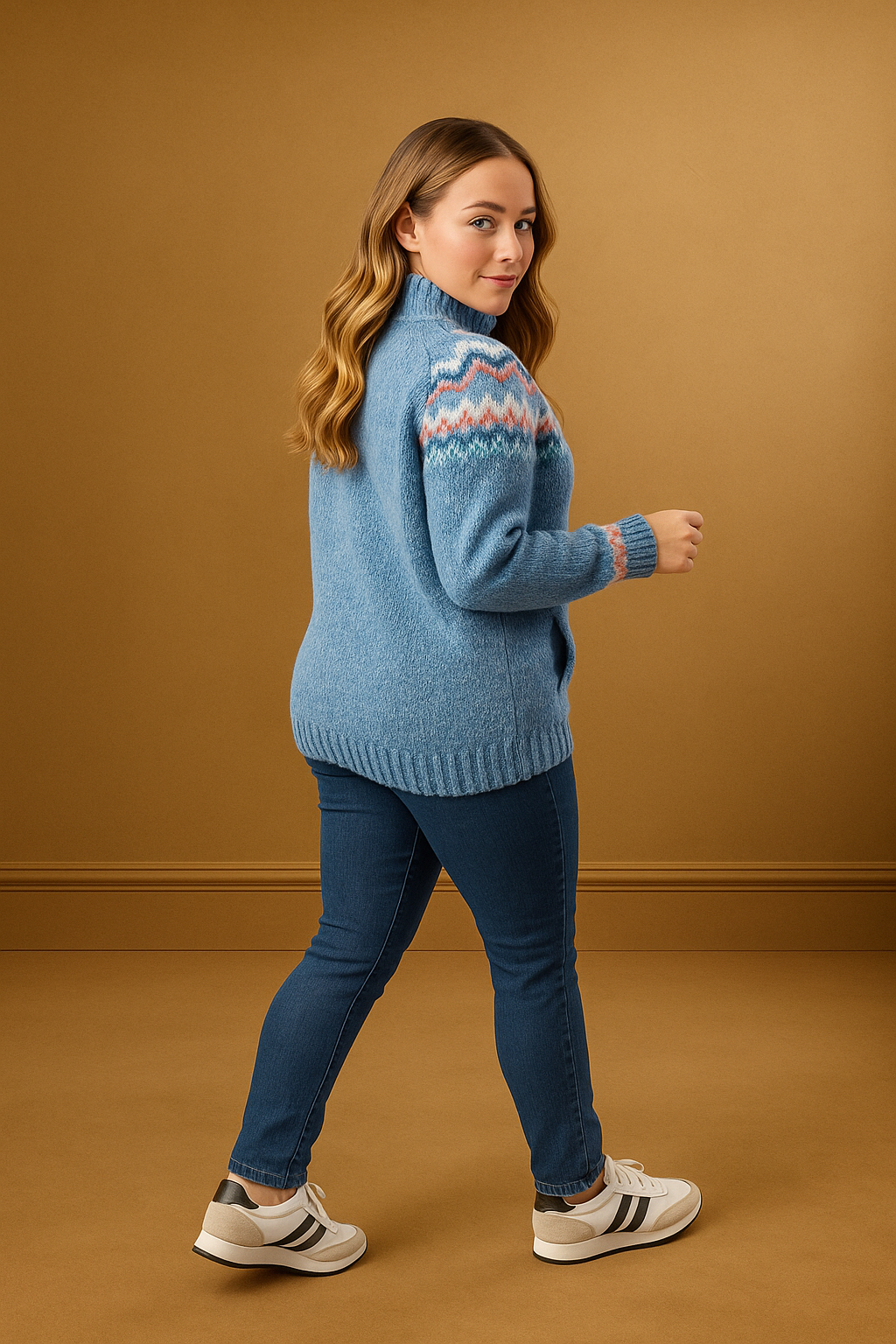 Tiara Fair İsle Print Thick Knitted Full Zip Cardigan
