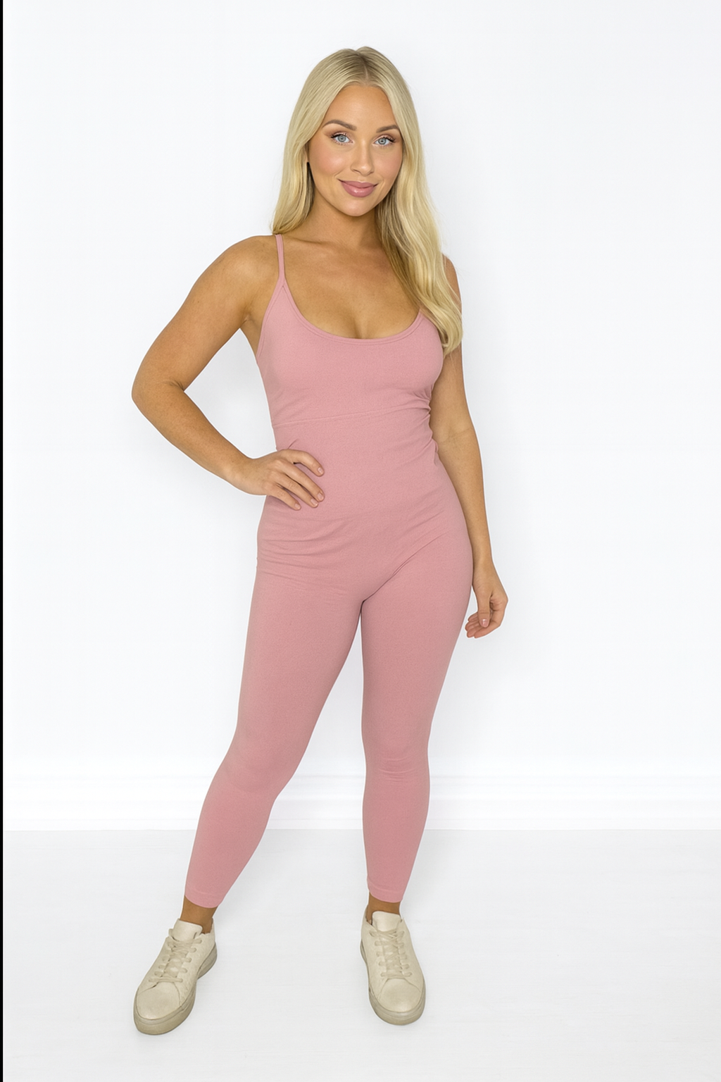 Wholesale Women's Adjustable Straps Padded Cup Waist Control Full Length Unitard (PACK OF 6)