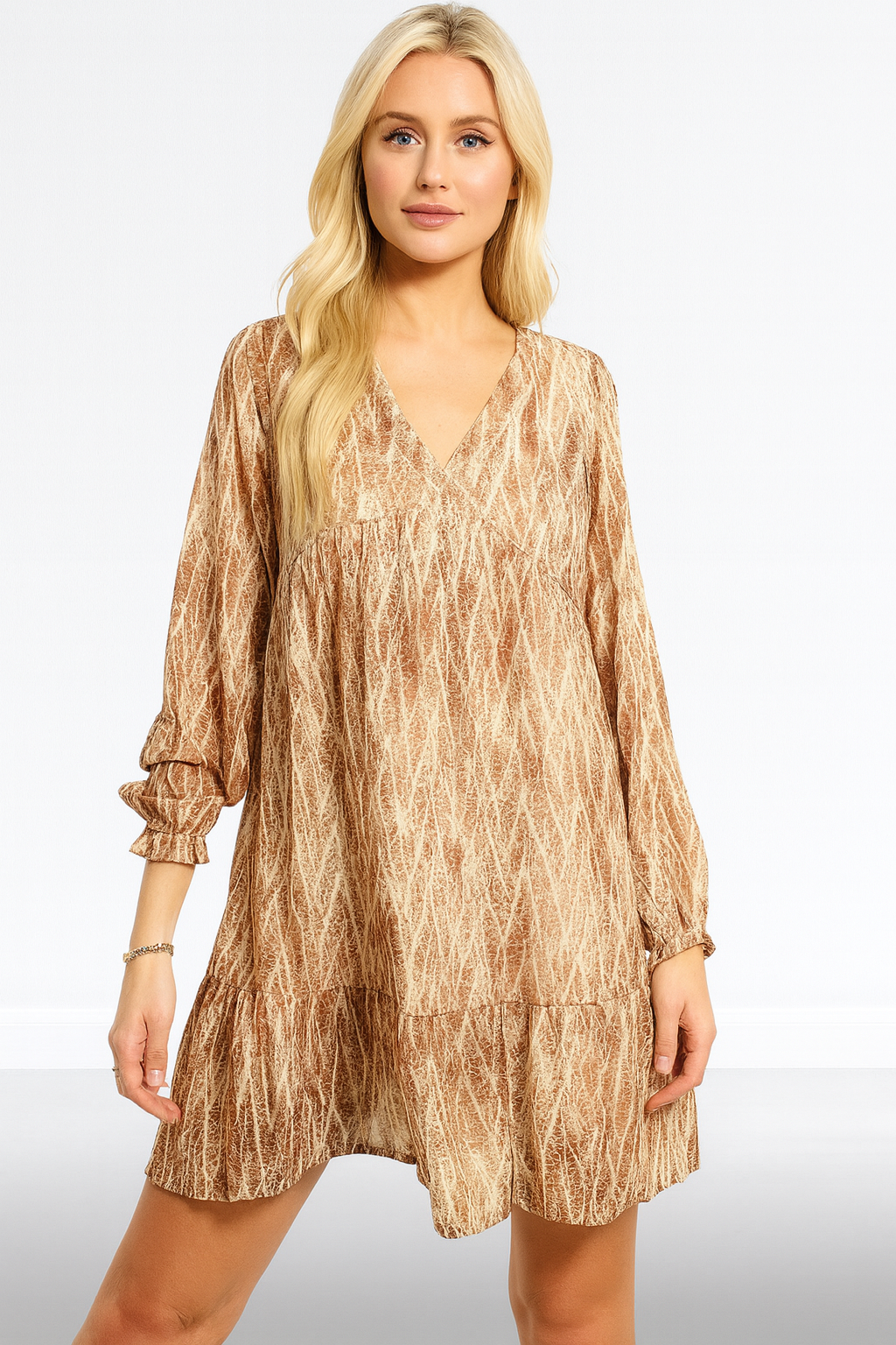 Lurex Snake Print Organza Dress
