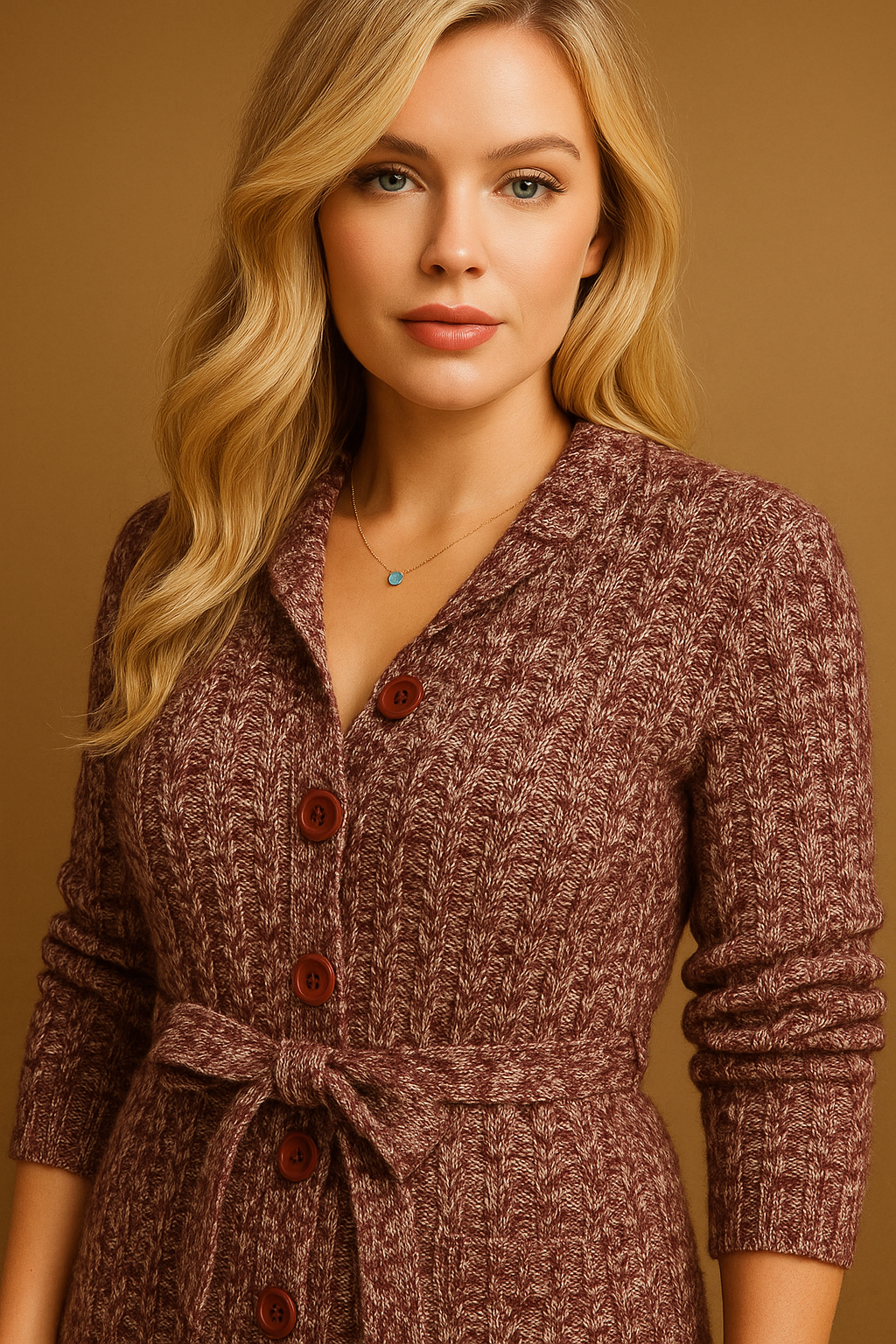 Purple Speckled Knit Hooded Cardigan