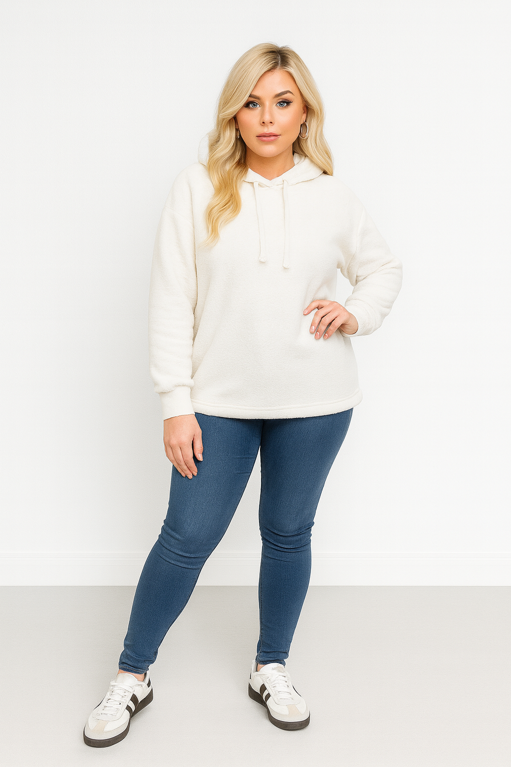 White Teddy Bear Fleece Hoodie