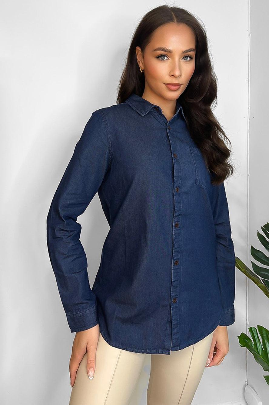 100% Cotton Classic Denim Shirt-SinglePrice