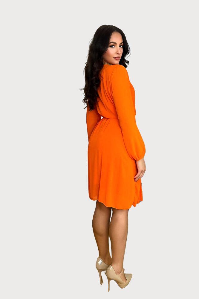 Pleated Chiffon Waist Tie Dress-SinglePrice