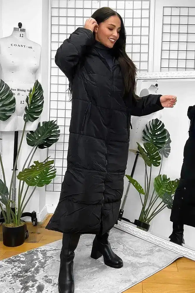 Thick Padded Maxi Parka Jacket