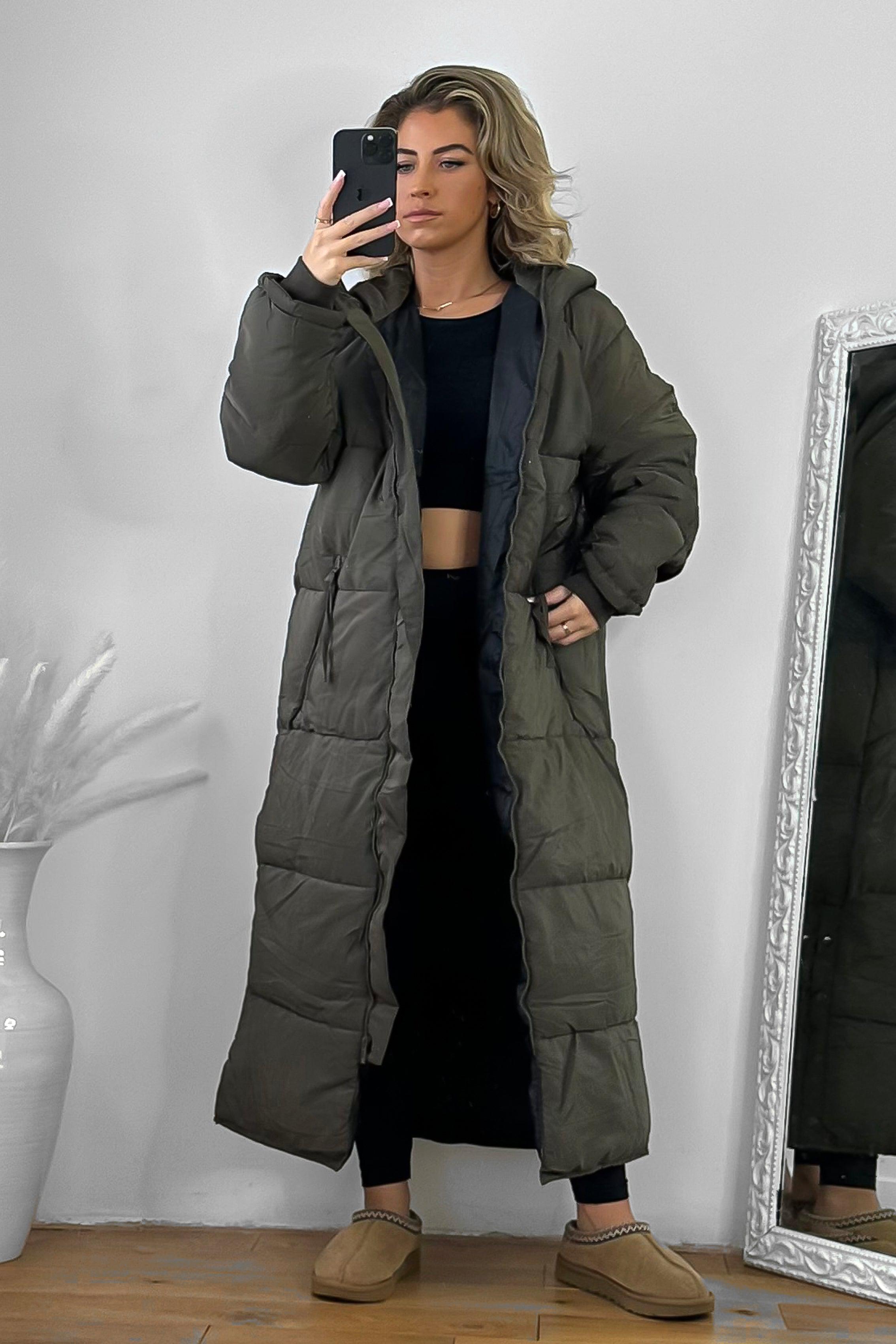 Thick Padded Maxi Parka Jacket-SinglePrice