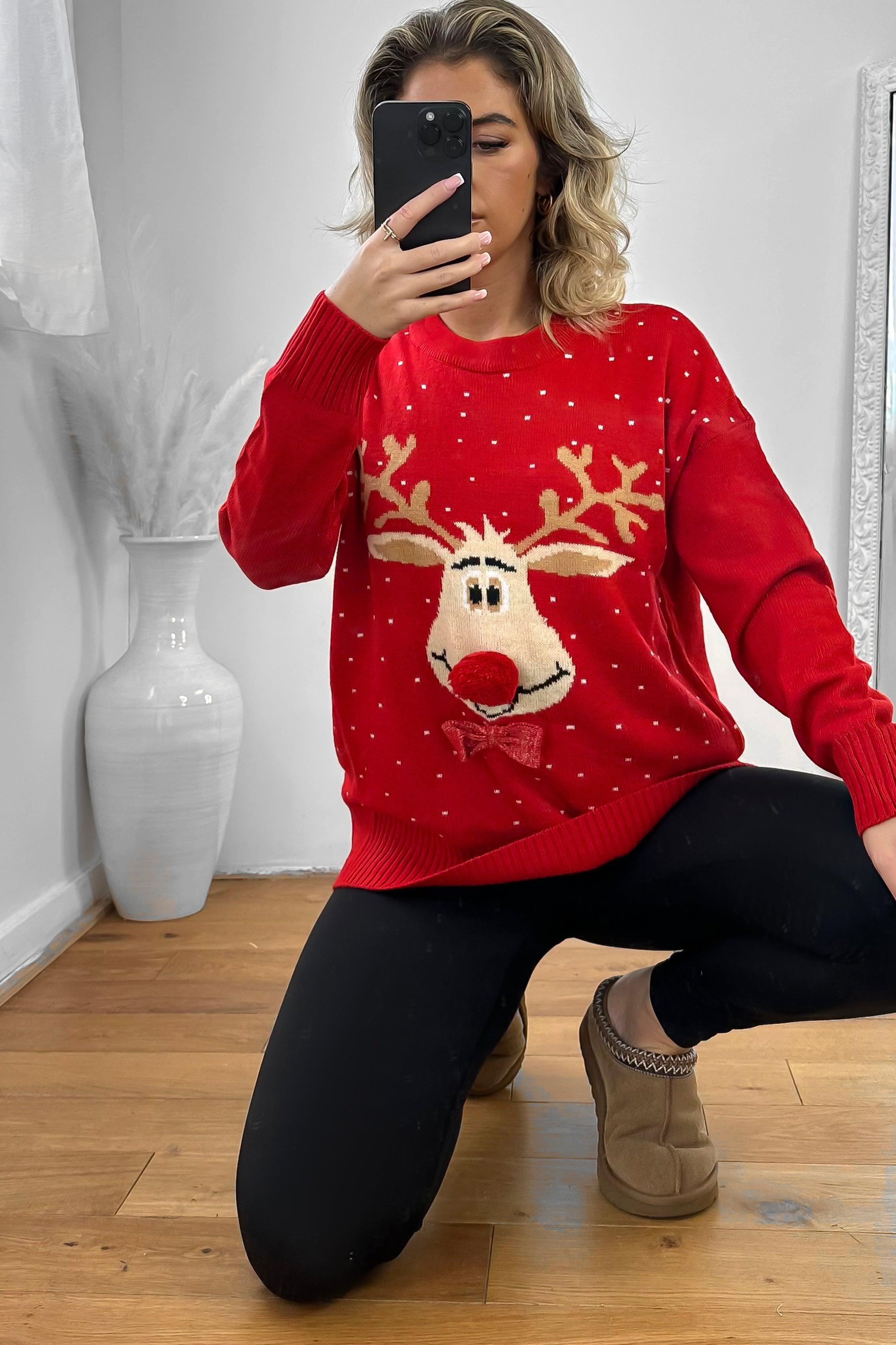 Red Rudolph Christmas Pullover-SinglePrice