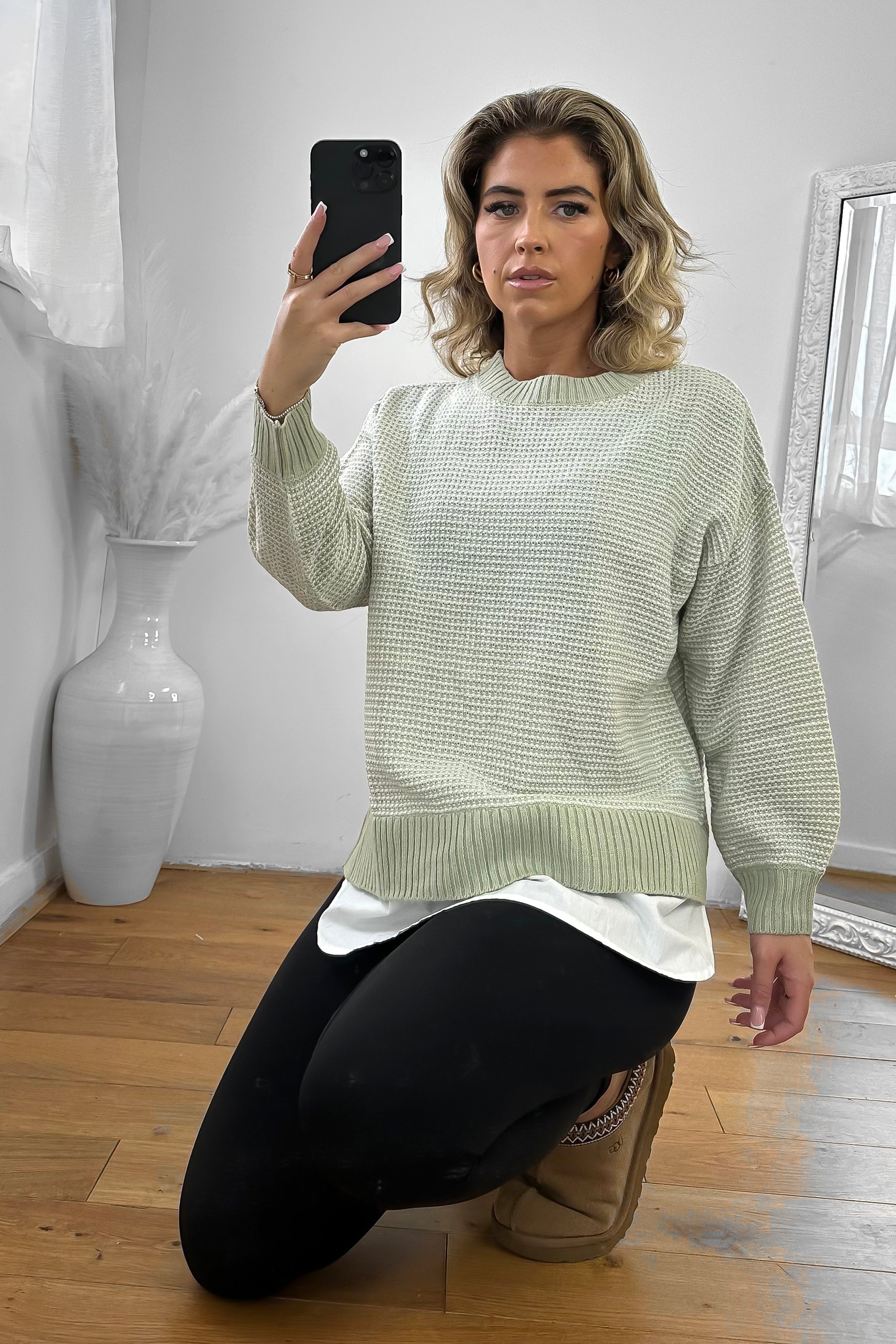 Shirt Hem Contrast Stripe Pullover-SinglePrice