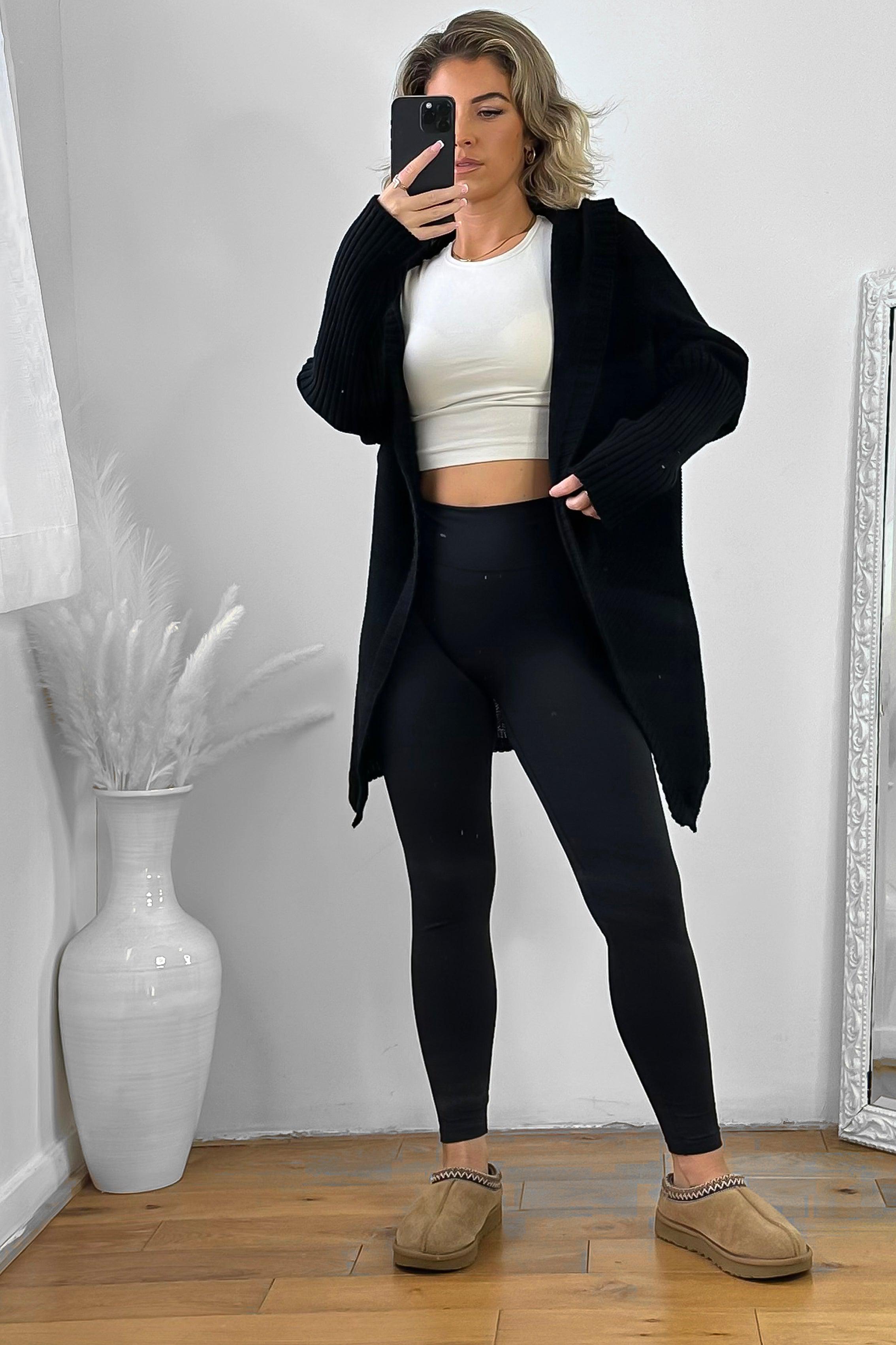 Batwing Sleeves Open Front Hooded Cardigan-SinglePrice