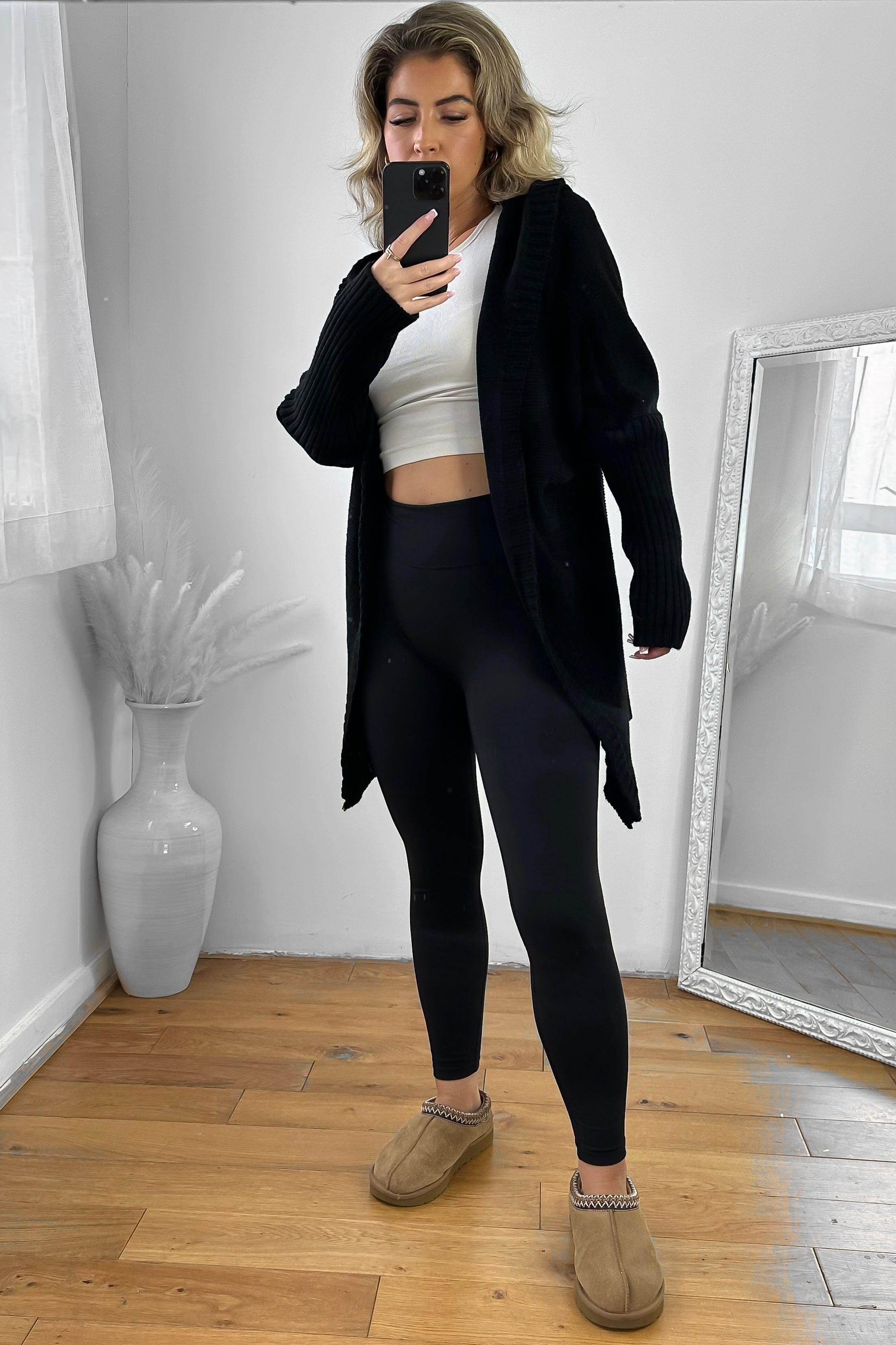 Batwing Sleeves Open Front Hooded Cardigan-SinglePrice