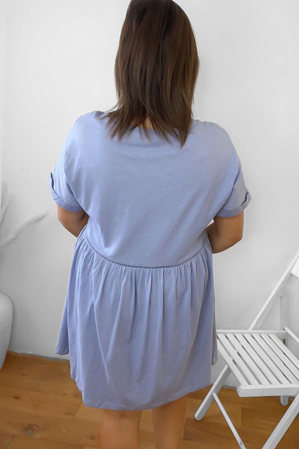 100% Cotton Elastic Waist Comfort Summer Dress-SinglePrice