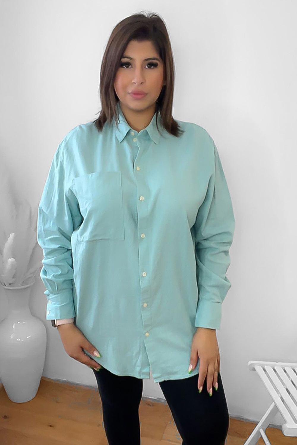 Linen Blend Longline Smart Shirt-SinglePrice