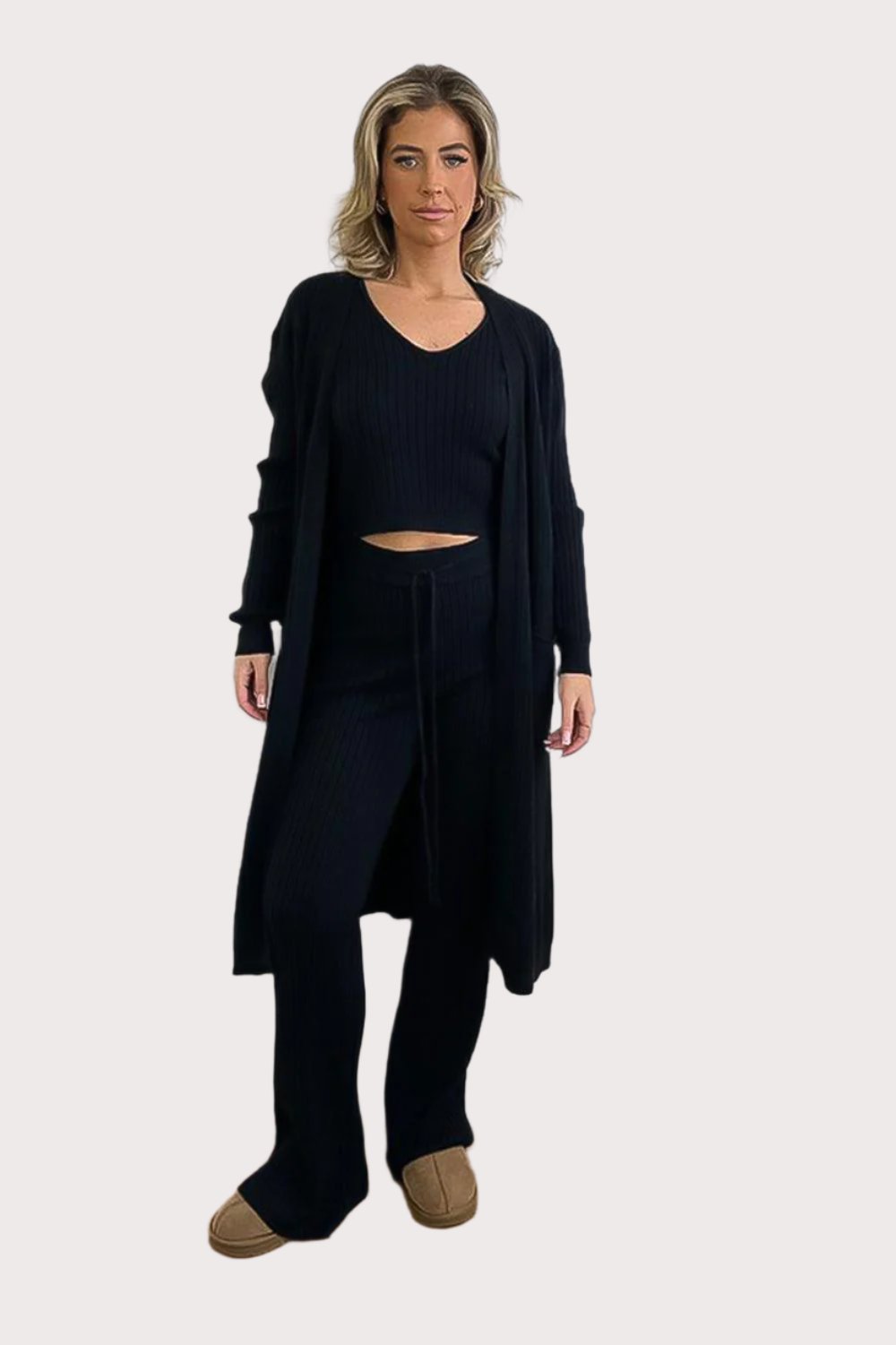 Three Piece Soft Knit Lounge Set-SinglePrice