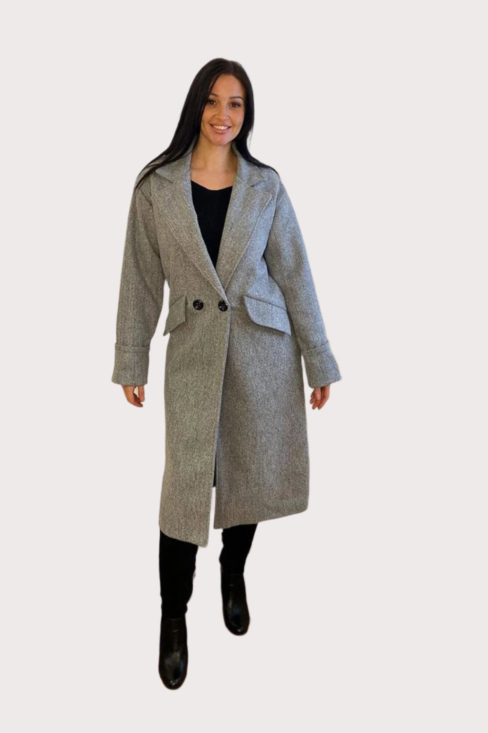 Smart Double Breasted Peacoat-SinglePrice