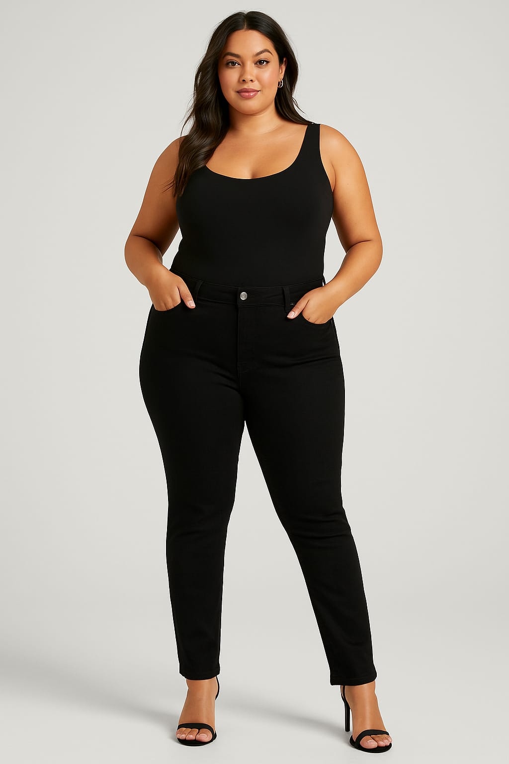 Mid Rise Tapered Leg Denim Jeans