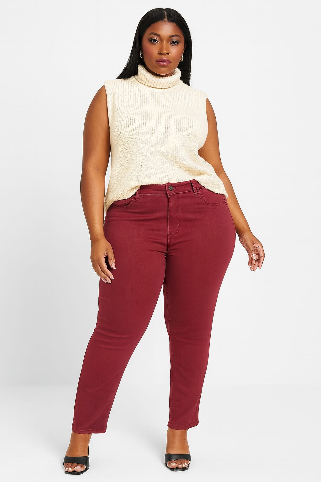 Mid Rise Tapered Leg Denim Jeans