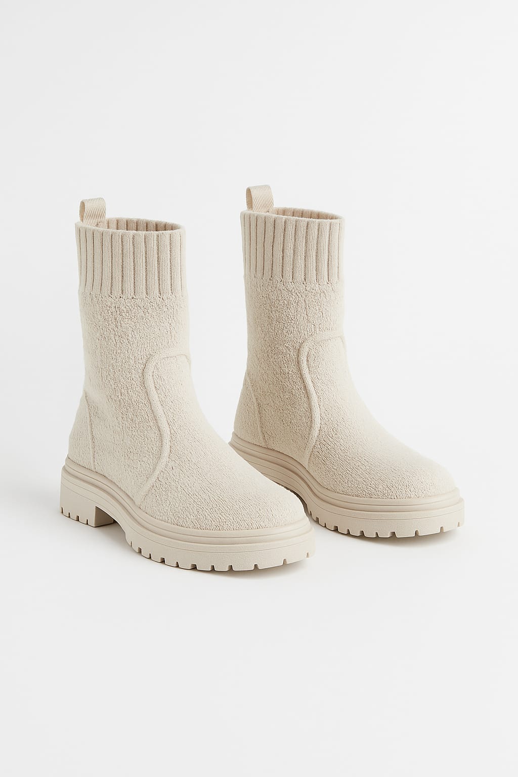Wholesale Calf Sock Knit Shaft Chunky Sole Boots (BOX OF 12)