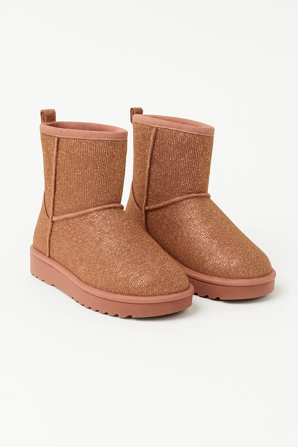 Glam Sparkling Mid-Calf Textile Slip On Boots
