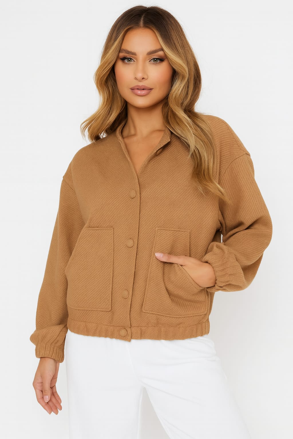 Casual Boxy Style Bomber Jacket