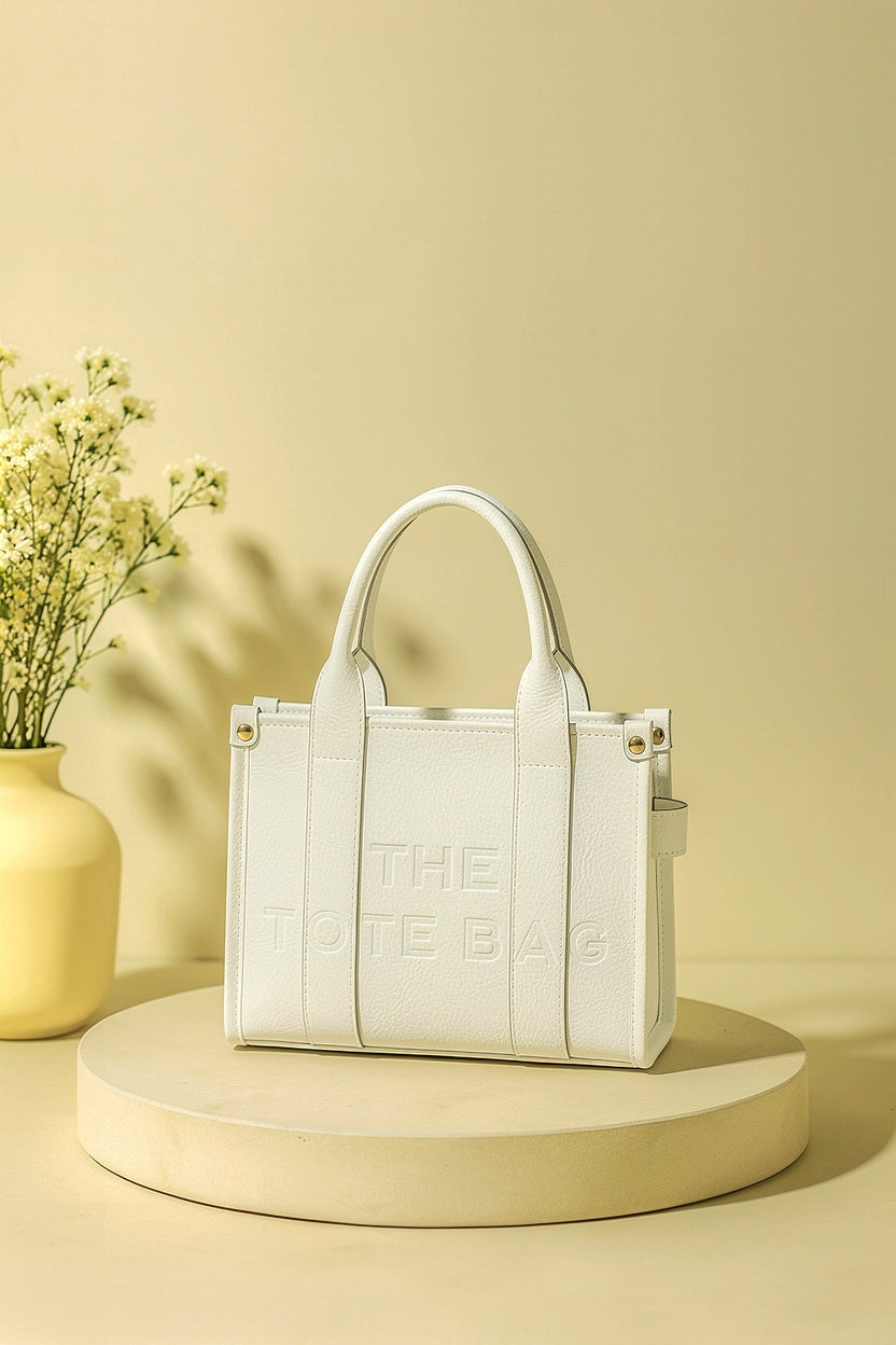 Wholesale Women's Vegan Leather Monotone Medium Size Tote Bag (PACK OF 9)