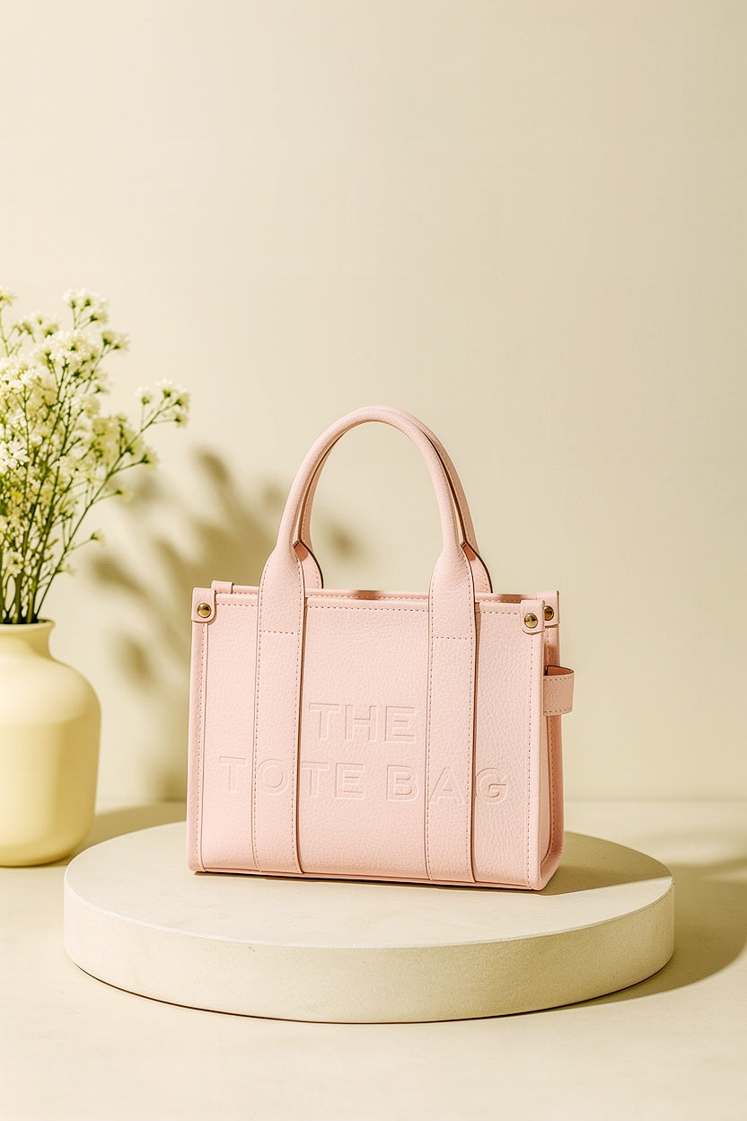 Wholesale Women's Vegan Leather Monotone Medium Size Tote Bag (PACK OF 9)