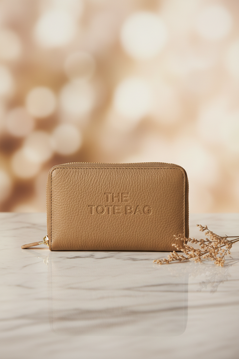 Textured Zip-Around Coin and Card Purse