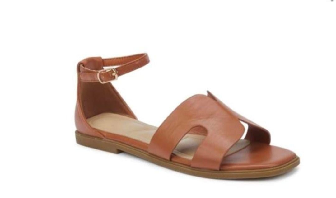 Wholesale Women's Casual Cut-Out Flat Sandals with Adjustable Ankle Strap (PACK OF 14)