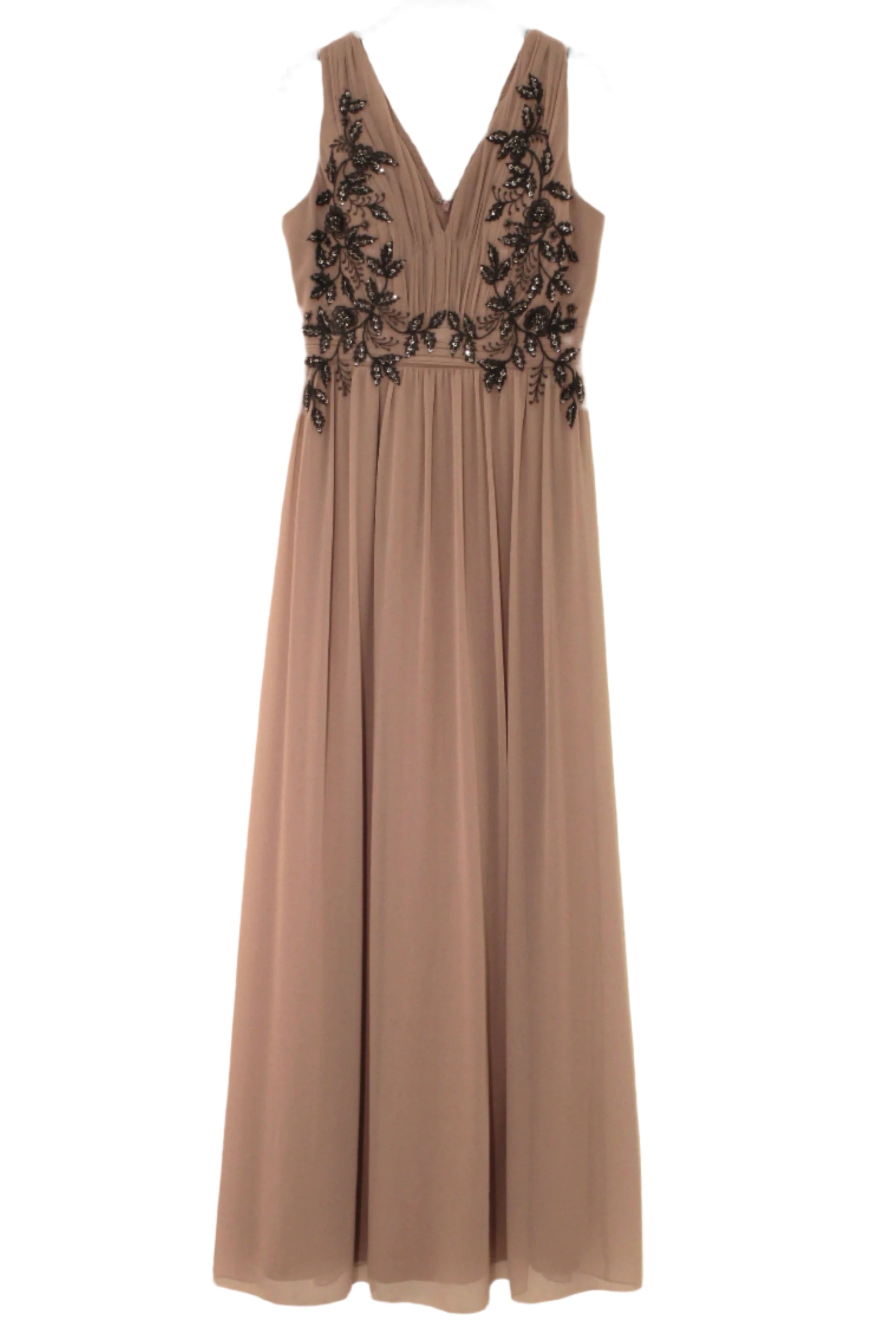 Elegant Floral Embroidery Chiffon Bridesmaid Dress