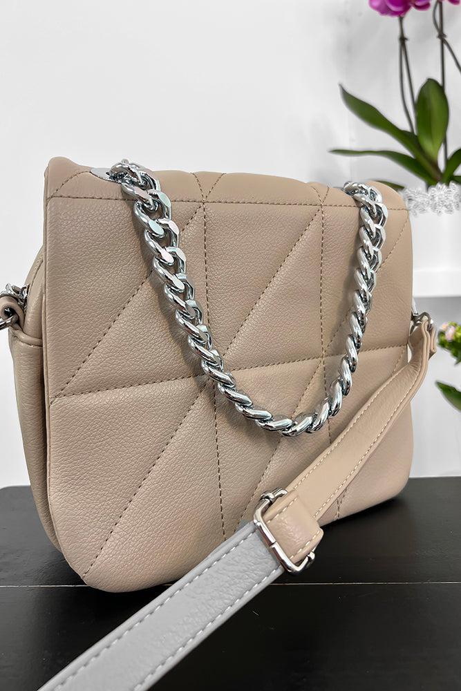 Large Chain Shoulder Strap Quilted Flap Handbag-SinglePrice
