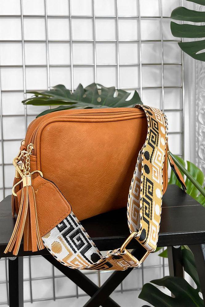 Thick Embellished Strap Boxy Vegan Leather Shoulder Bag-SinglePrice