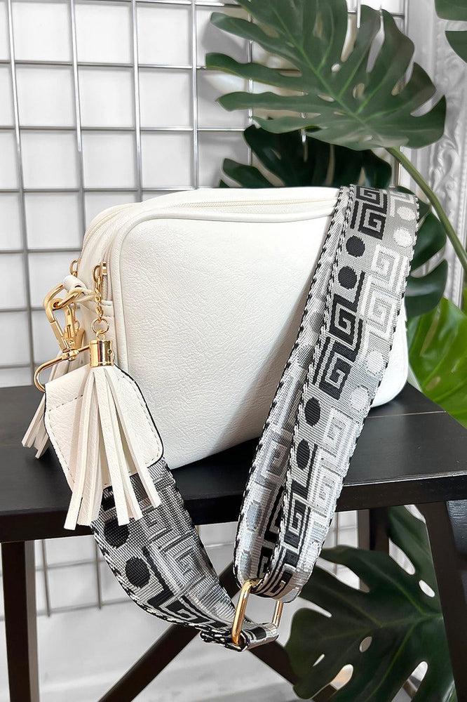 Thick Embellished Strap Boxy Vegan Leather Shoulder Bag-SinglePrice