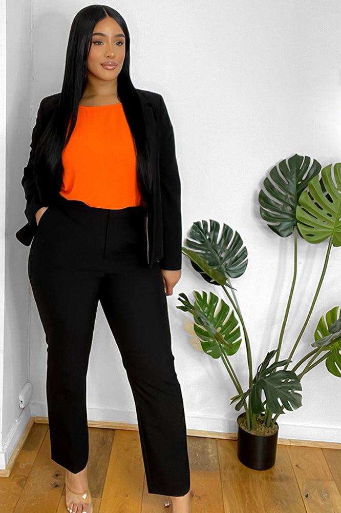 Black Smart Trousers And Blazer Suit-SinglePrice