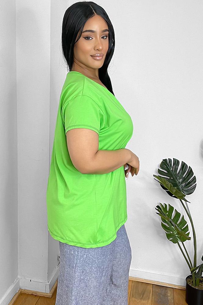 Classic V-Neck Soft Touch Cotton Blend Tee-SinglePrice