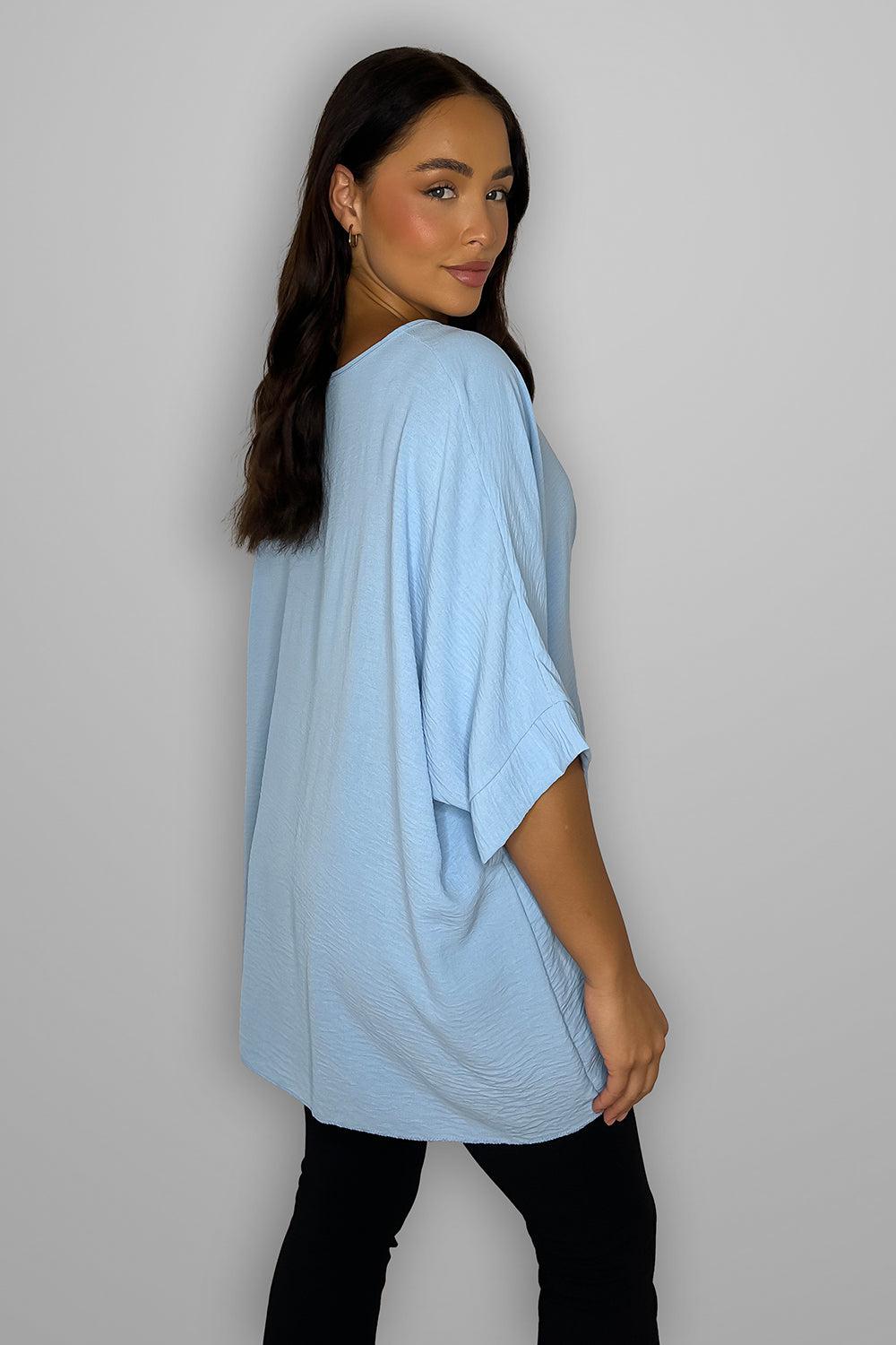 Gathered At The Front V-neck Tunic-SinglePrice