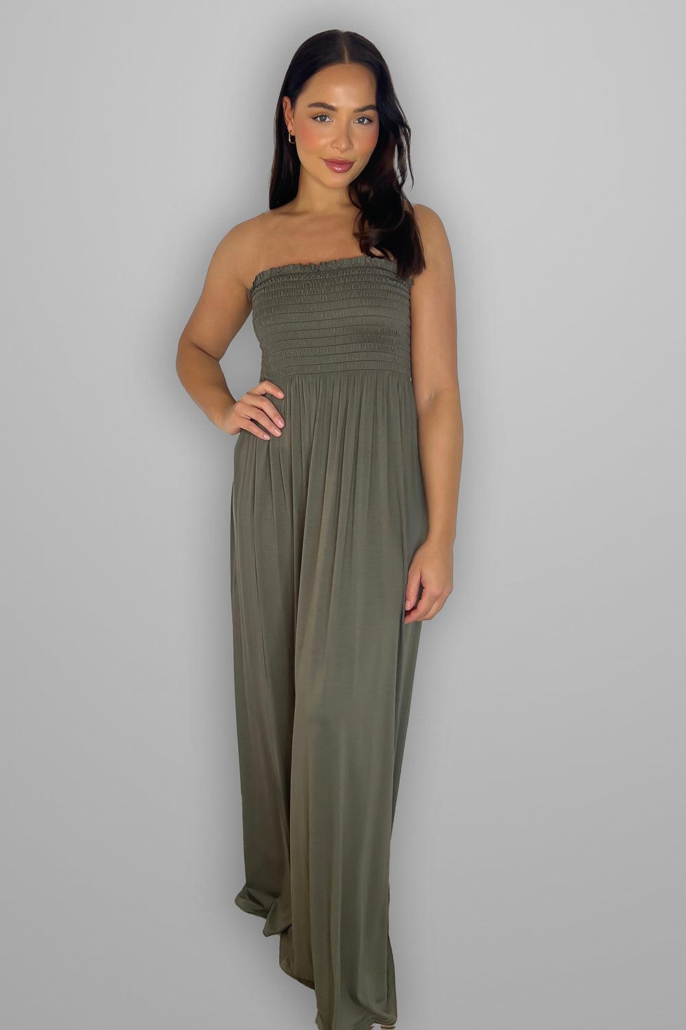Shirred Boobtube Maxi Dress-SinglePrice
