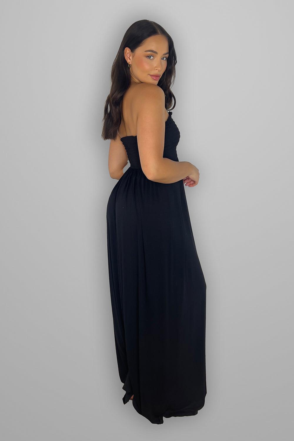 Shirred Boobtube Maxi Dress-SinglePrice