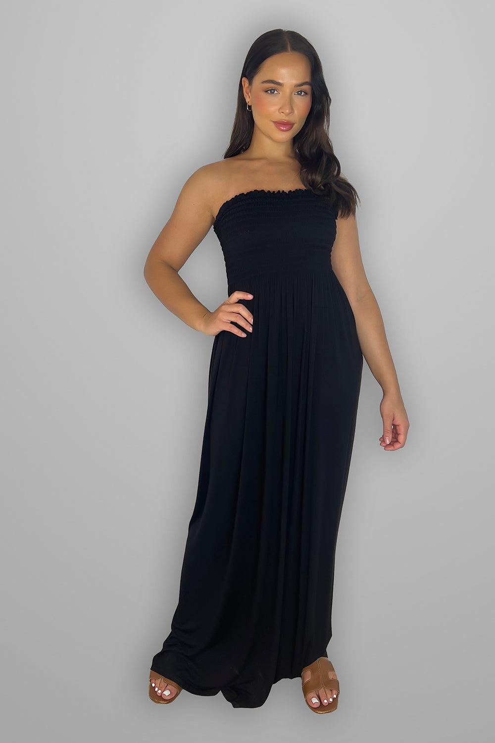 Shirred Boobtube Maxi Dress-SinglePrice