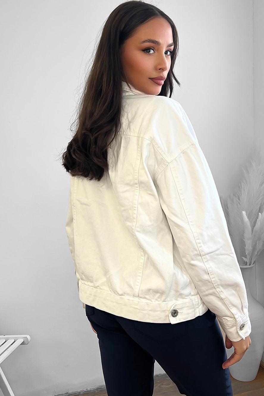Faded Bleach Effect 100% Cotton Denim Jacket-SinglePrice