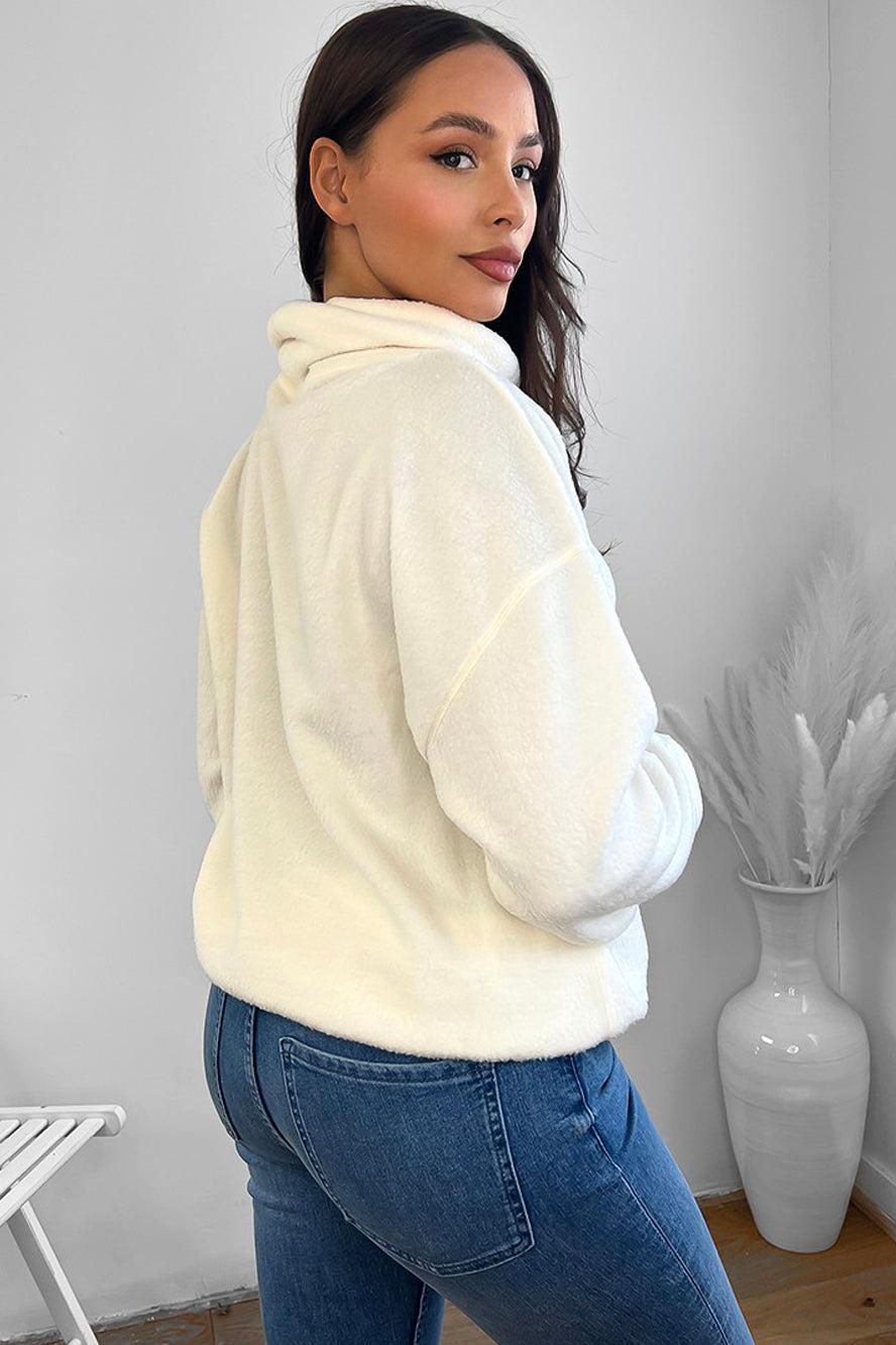 Fluffy Fleece Wide Neck Sweatshirt-SinglePrice