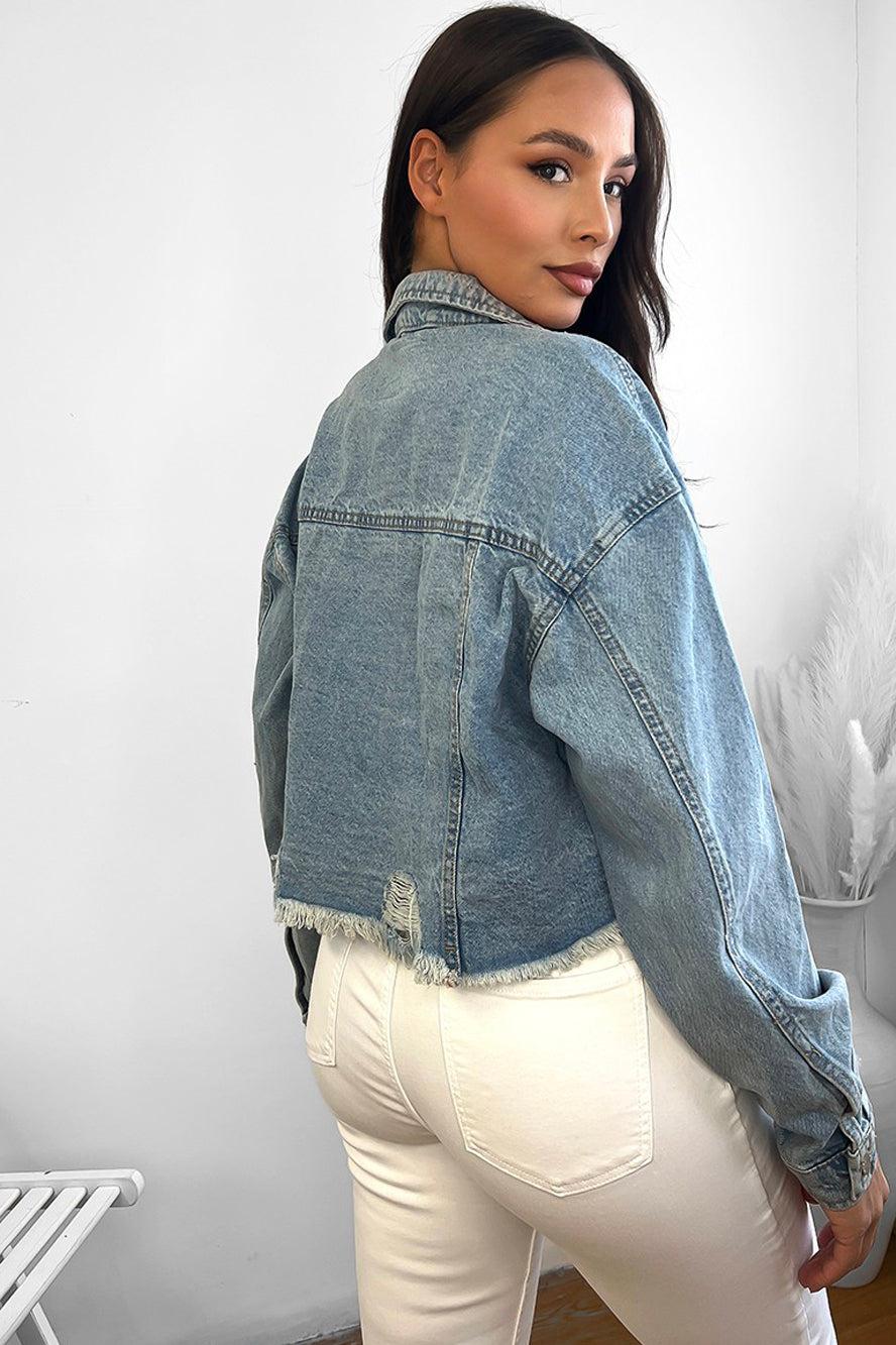 Copper Buttons Bleached Denim Jacket-SinglePrice