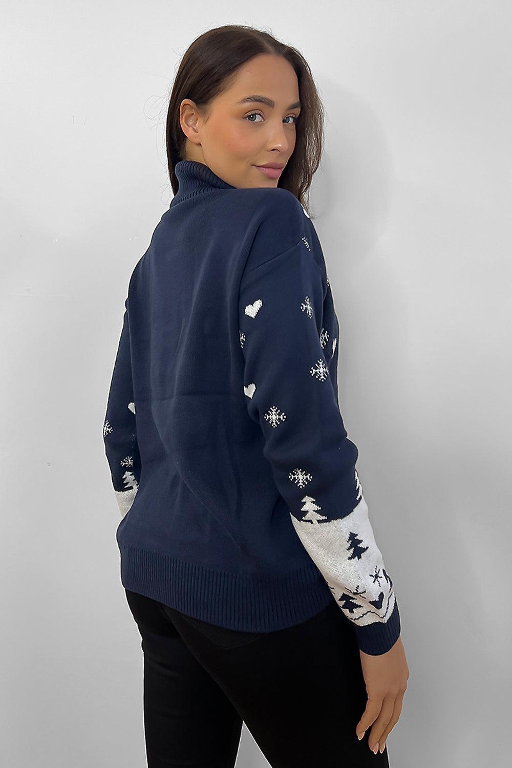 Reindeer High Neck Christmas Pullover-SinglePrice